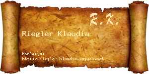 Riegler Klaudia névjegykártya